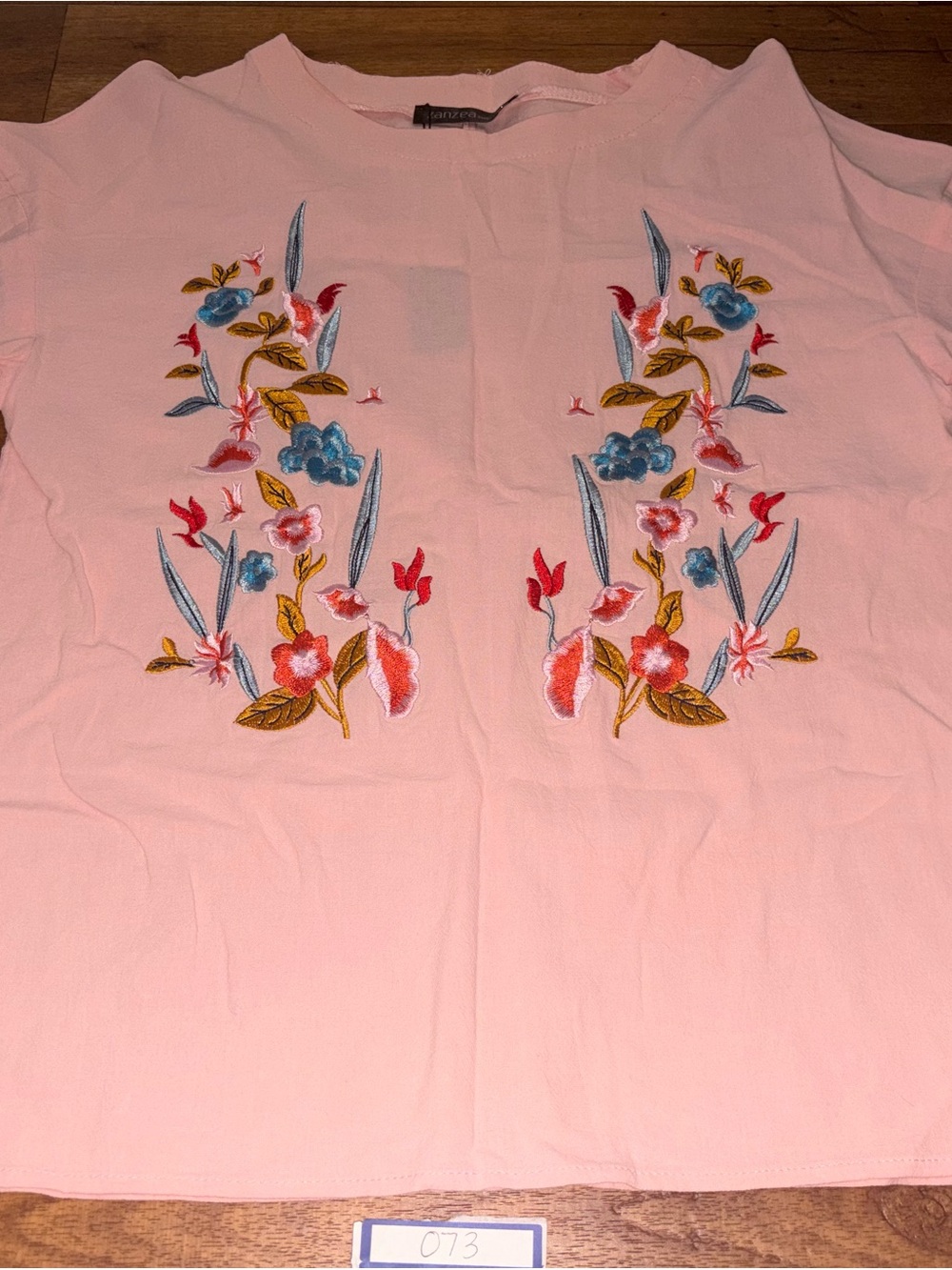 Zanzea Floral Embroidered Short Sleeve Top